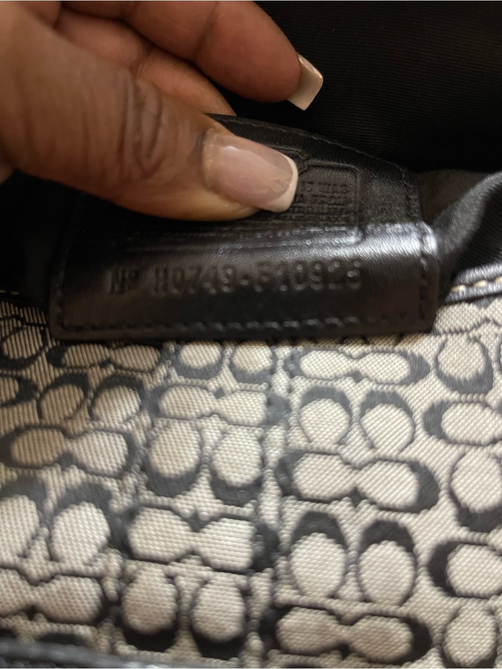 Coach 10925 Vintage Soho Black Leather And Mini C Canvas Shoulder Bag Hobo - Picture 5 of 8